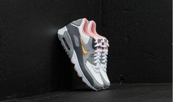 Nike Air Max 90 Leather (GS) Gunsmoke/ Metallic Gold