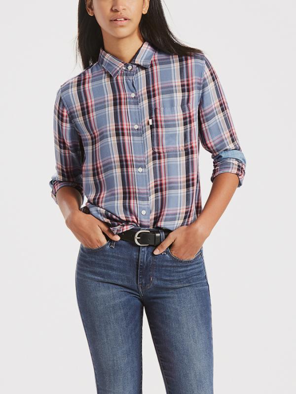 Košile LEVI'S Ryan 1 Pocket Boyfriend Etna Peacoat Pl Barevná