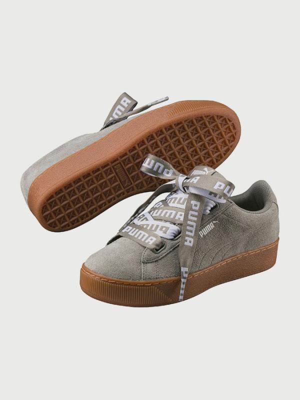 Boty Puma Vikky Pltfm Ribbon Bold Šedá