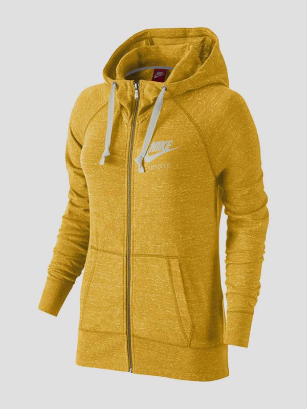 Mikina Nike GYM VINTAGE FZ HOODIE Žlutá