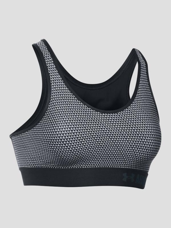 Kompresní podprsenka Under Armour Armour Mid Bra Printed Černá