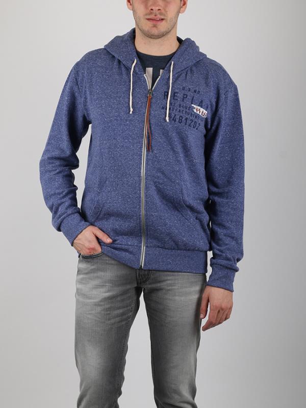 Mikina Replay POLY-COTTON FLEECE Fialová