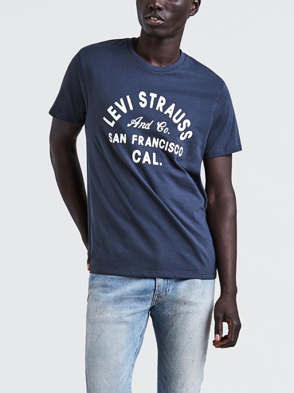 Tričko LEVI'S Graphic Setin Neck 2 LEVI'S Arched Type Modrá