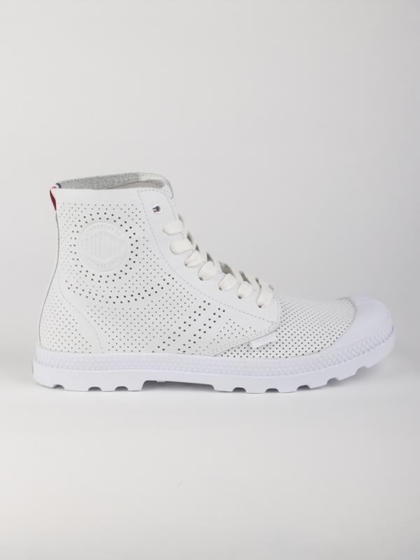 Boty Palladium Mid Lp Perf W-White Bílá