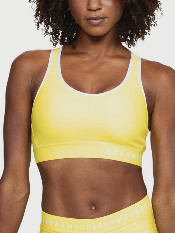 Kompresní podprsenka Under Armour Mid Keyhole Žlutá