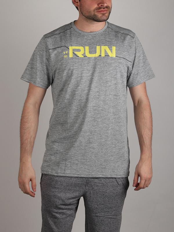 Tričko Under Armour Run Front Graphic SS Šedá