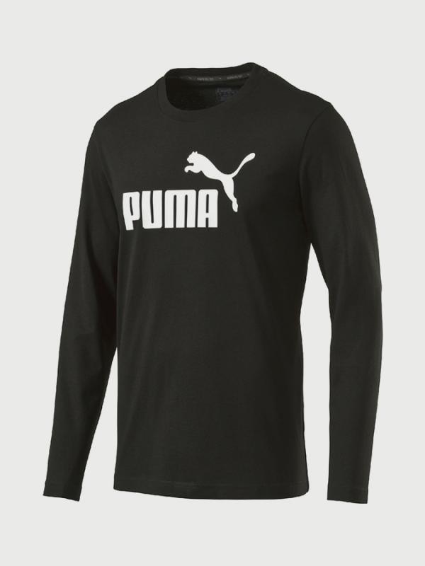 Tričko Puma Ess No.1 Ls Tee Cotton Black Černá