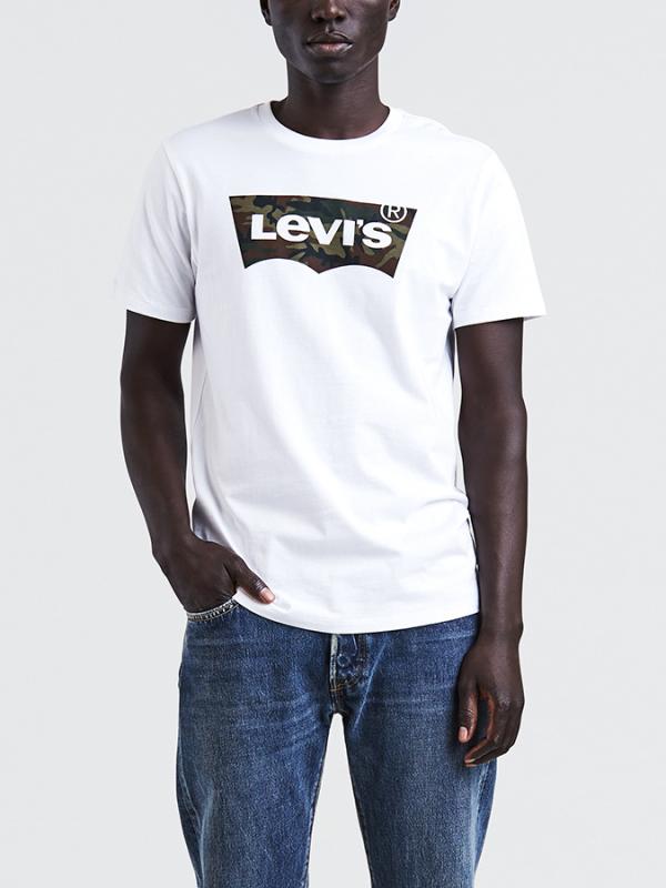 Tričko LEVI'S Housemark Graphic Tee Hm ssnl Fill 2 Wh Bílá
