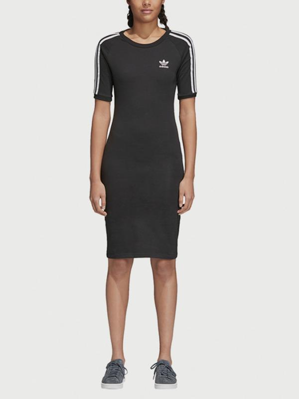 Šaty adidas Originals 3 Stripes Dress Černá