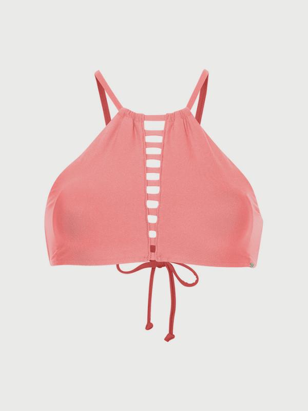 Svršek plavek O´Neill Pw High Neck Bikini Top Růžová