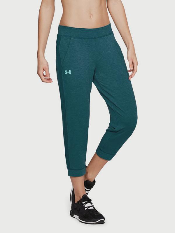 Tepláky Under Armour Featherweight Fleece Crop Zelená