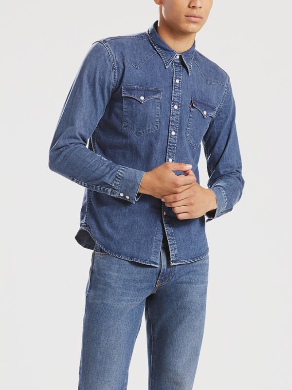 Košile LEVI'S Barstow Western Brooklyn Stretch Mid Modrá