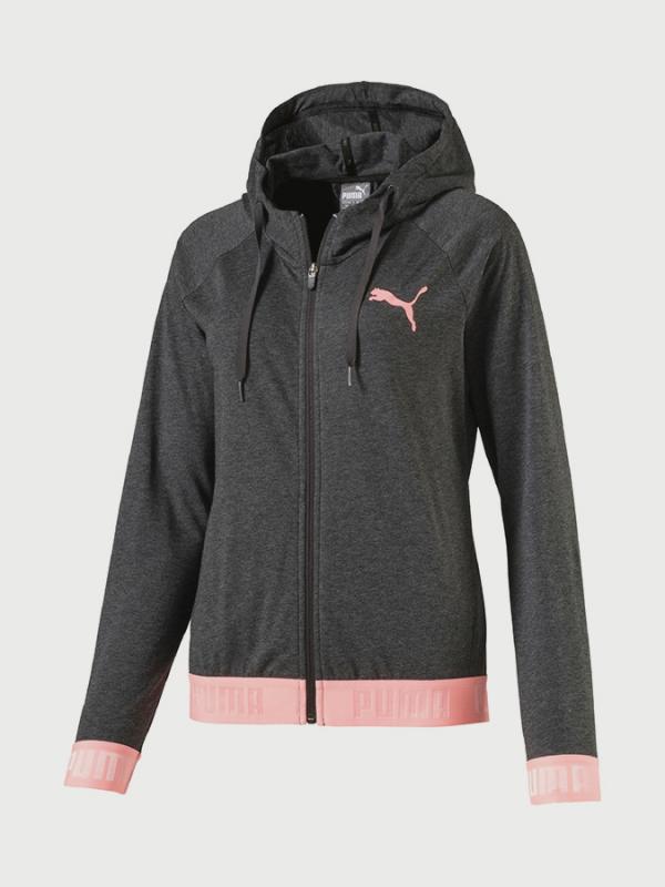 Mikina Puma ACTIVE ESS Banded FZ Hoody Šedá