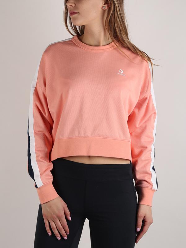 Mikina Converse Star Chrvn Track Cropped Crew Růžová