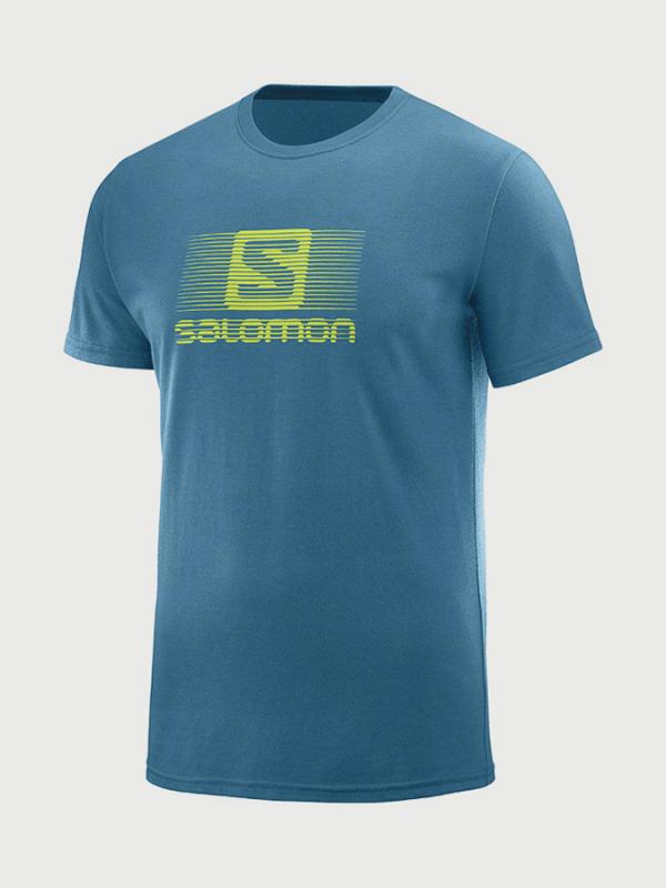 Tričko Salomon Blend Logo Ss Tee M Modrá