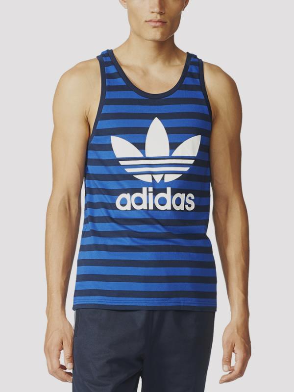 Tílko adidas Originals STRIPED TANK Modrá