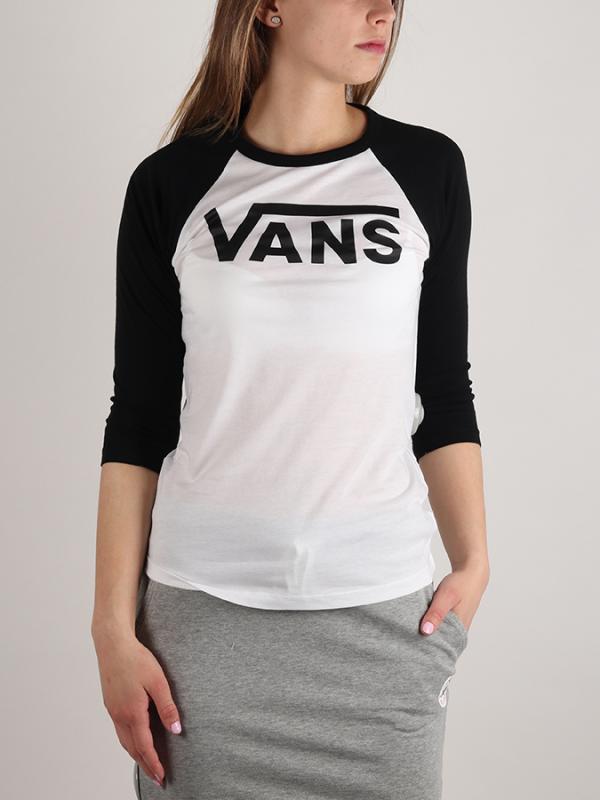 Tričko Vans Wm Flying V Raglan White/Black Bílá