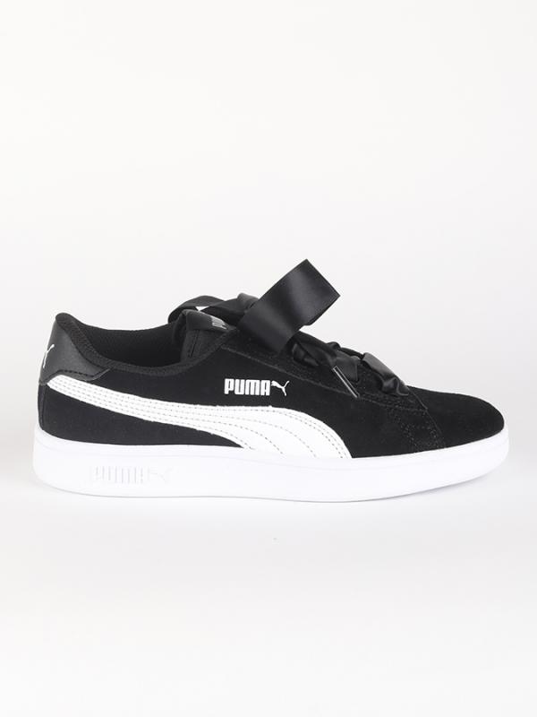 Boty Puma Smash v2 Ribbon Jr Černá