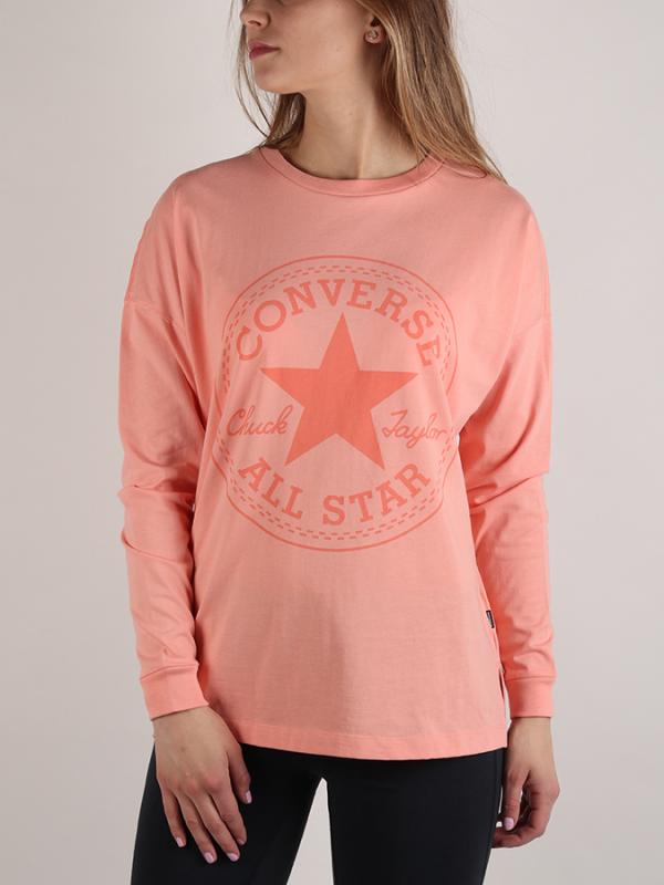Tričko Converse Core CP Long Sleeve Tee Růžová