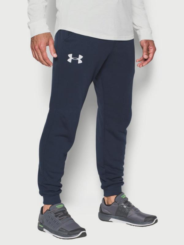 Kalhoty Under Armour Rival Cotton Jogger Modrá