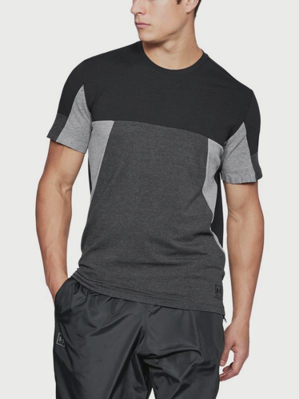 Tričko Under Armour Sportstyle Colorblock Tee Černá