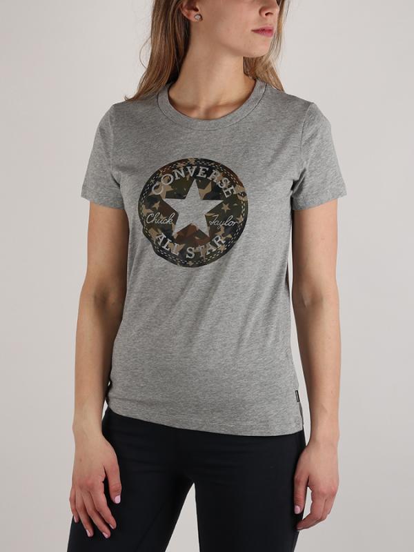 Tričko Converse Star Camo Fill CP Crew Tee Šedá