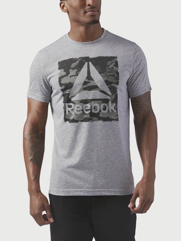 Tričko Reebok Camo Delta Speedwick Crew Šedá