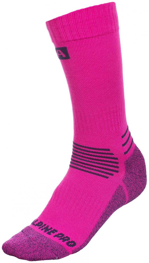 ALPINE PRO CABECOU RŮŽOVÁ / FIALOVÁ UNISEX PONOŽKY L