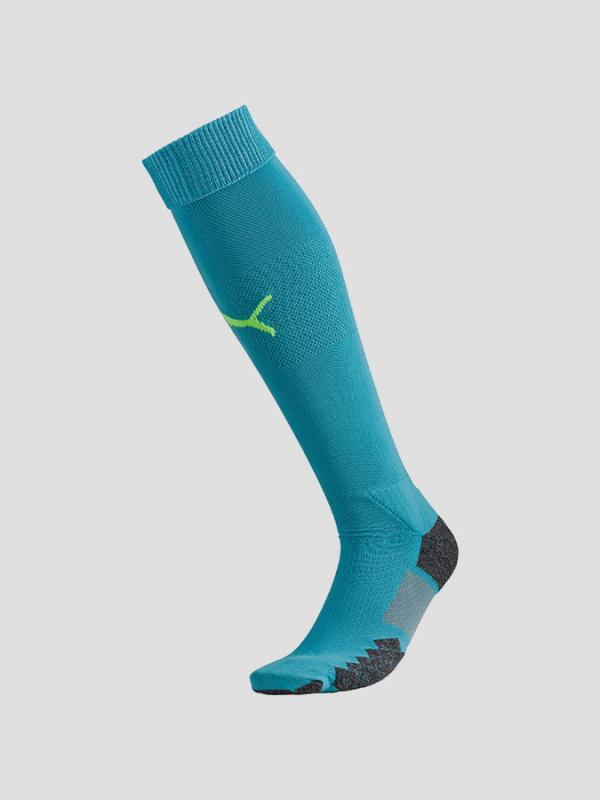 Stulpny Puma Match Socks blue atoll-safety yellow Modrá