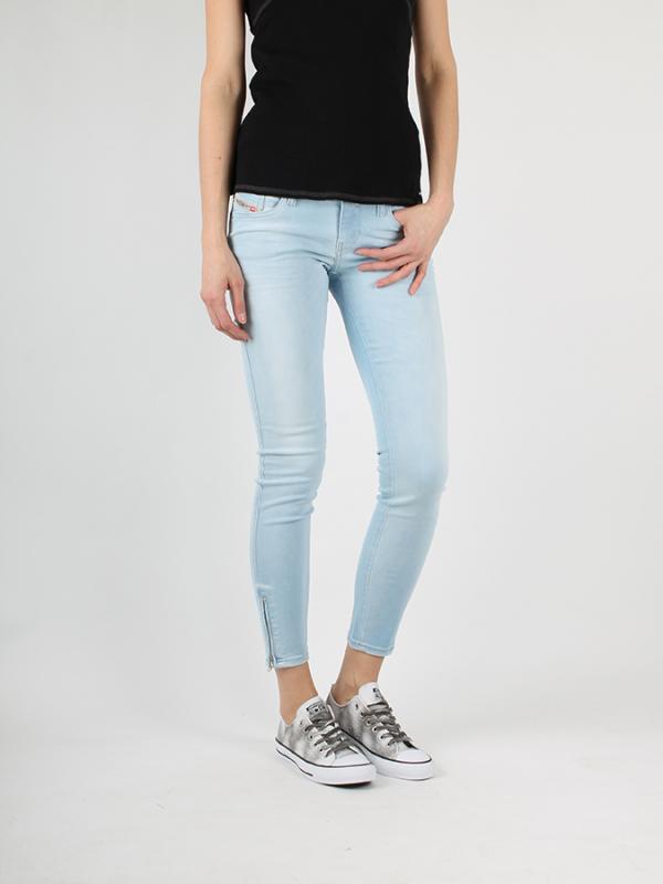 Džíny Diesel SKINZEE-LOW-ZIP L.32 PANTALONI Modrá