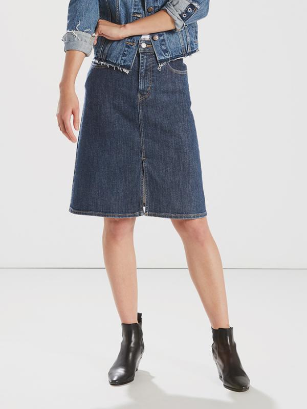 Sukně LEVI'S Aline Midi Skirt Everything Is Indigo Modrá