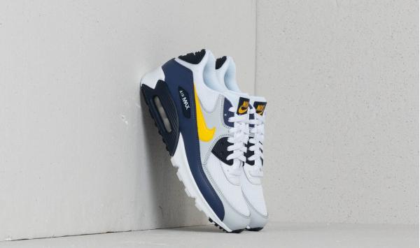 Nike Air Max 90 Essential White/ Tour Yellow-Blue Recall