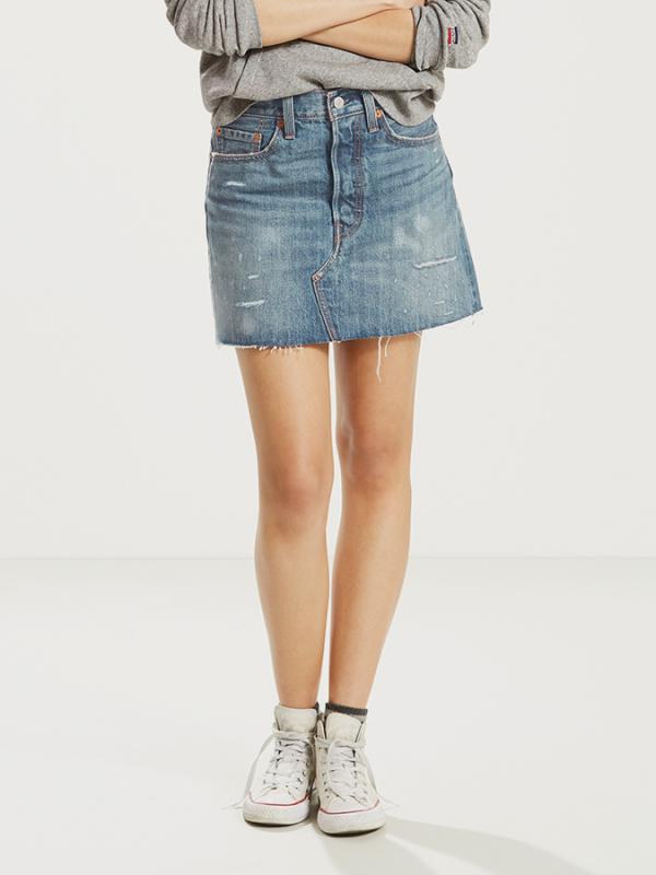 Sukně LEVI'S Deconstructed Skirt American Wild Modrá