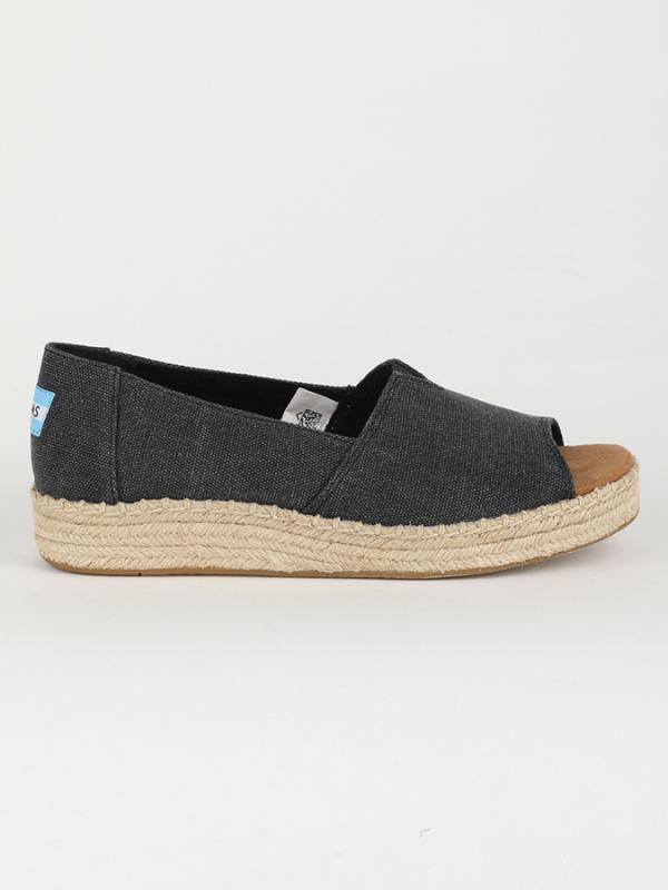 Boty Toms BLK WASHED CANVAS WM OTPLALP ESP Černá