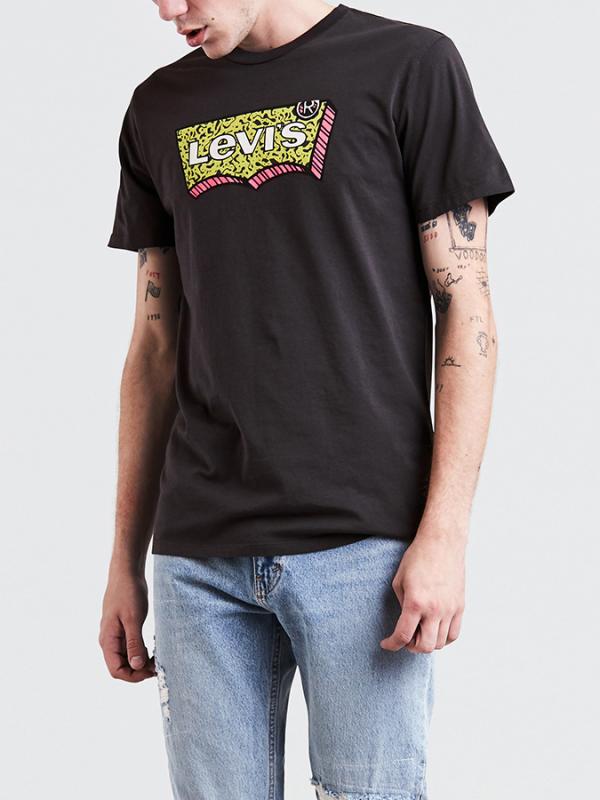 Tričko LEVI'S Housemark Graphic Tee Hm ssnl Fill Dark Černá