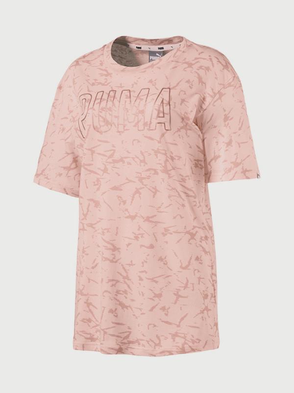 Tričko Puma FUSION Elongated AOP Tee Růžová