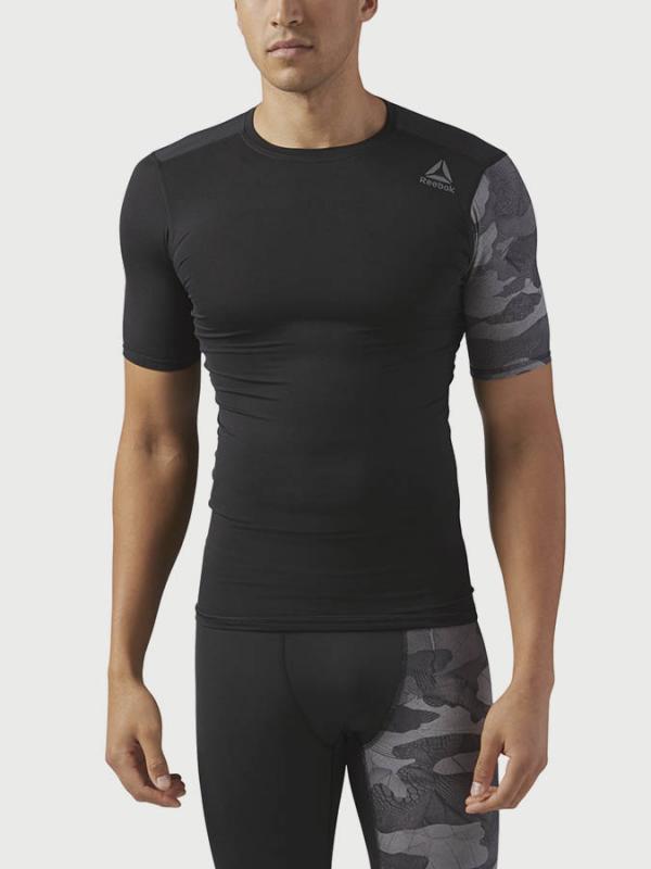 Kompresní tričko Reebok Actvchl Graphic Comp Tee Černá