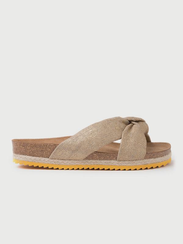 Pantofle Paez Bio Foulard Sandal - Linen Gold Hnědá