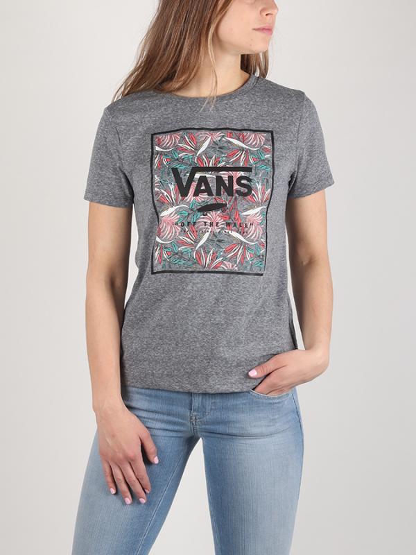 Tričko Vans Wm Trop Top Grey Hthr/Bk Bílá