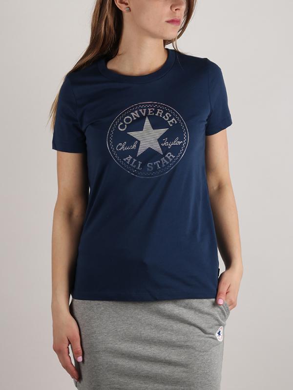 Tričko Converse Clear Foil Chuck Patch C Tee Modrá
