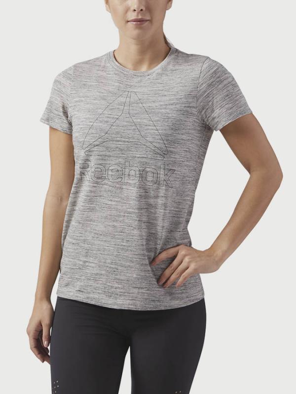 Tričko Reebok El Marble Logo Tee Šedá