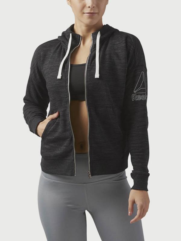 Mikina Reebok El Marble Fullzip Černá