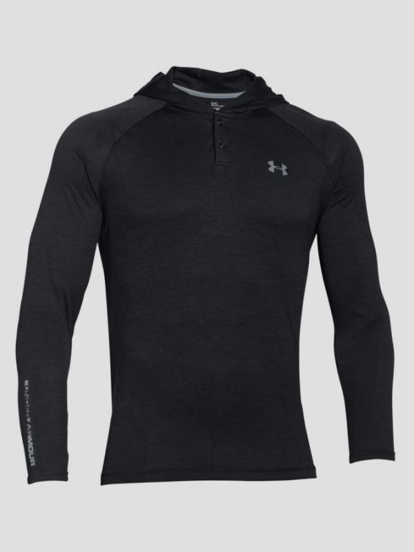 Tričko Under Armour Tech Popover Henley Černá
