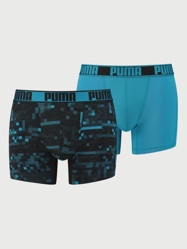 Boxerky Puma Active Digital Blocking Print Boxer 2 Pack Packed Barevná