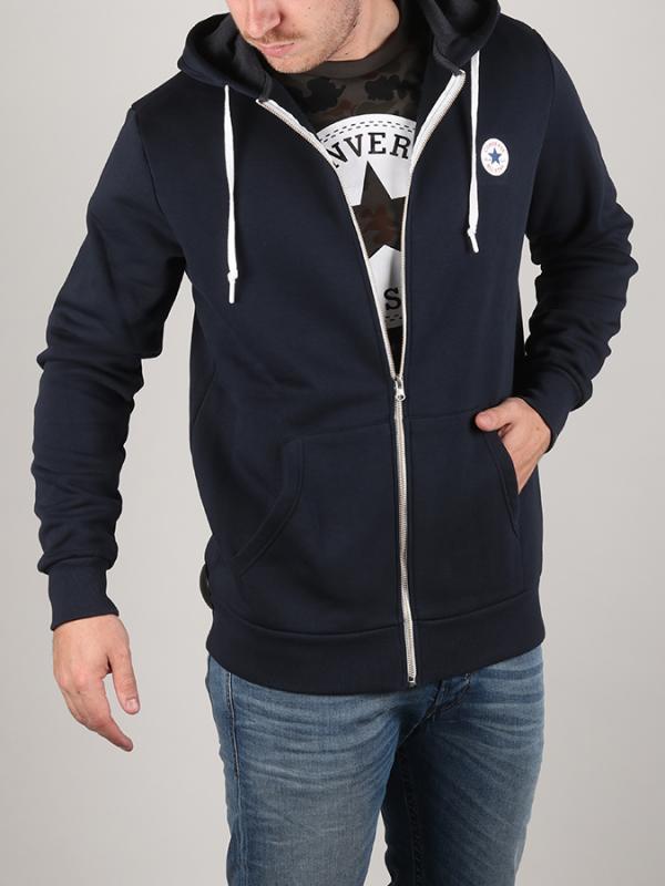 Mikina Converse M Core Full Zip Hoodie Modrá