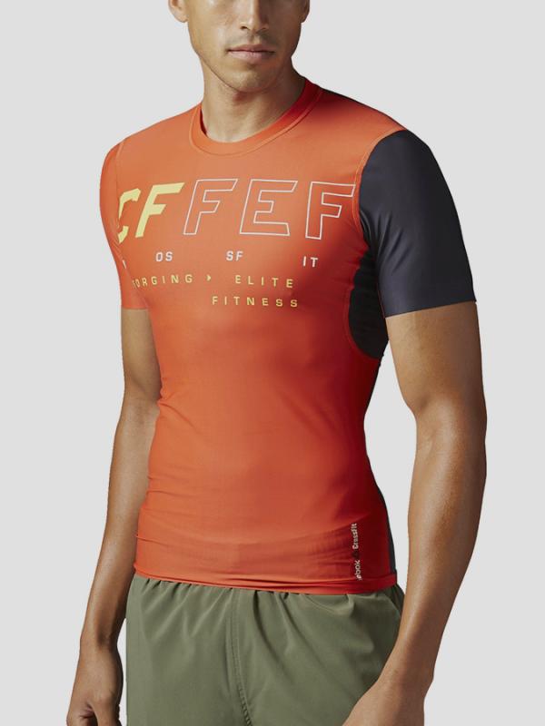 Kompresní tričko Reebok RCF SS COMPRESSION TOP Oranžová