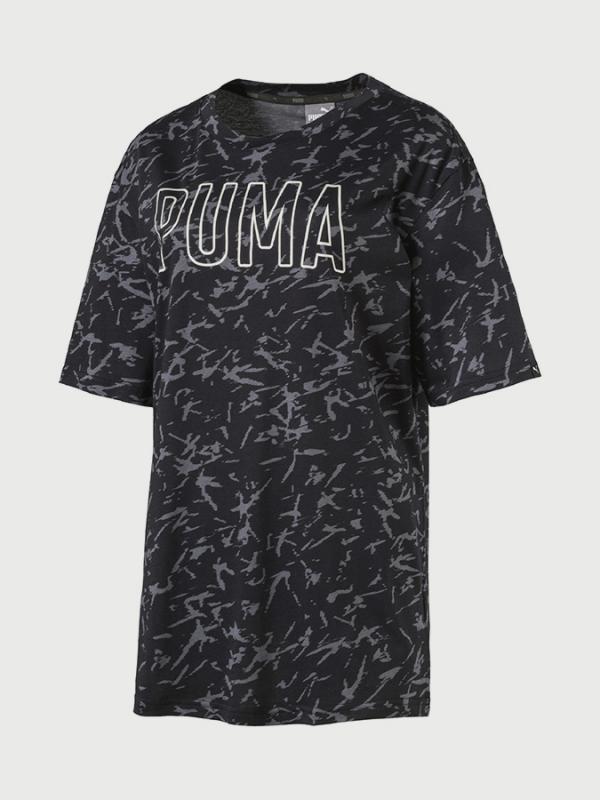Tričko Puma FUSION Elongated AOP Tee Černá