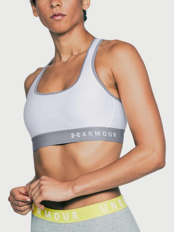 Kompresní podprsenka Under Armour Mid Crossback Bílá
