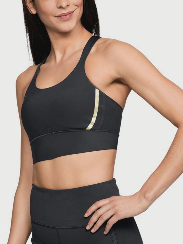 Kompresní podprsenka Under Armour Breatehlux Perforated Mid Černá