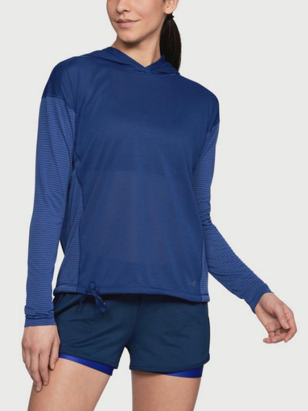 Tričko Under Armour Threadborne Hoody Modrá